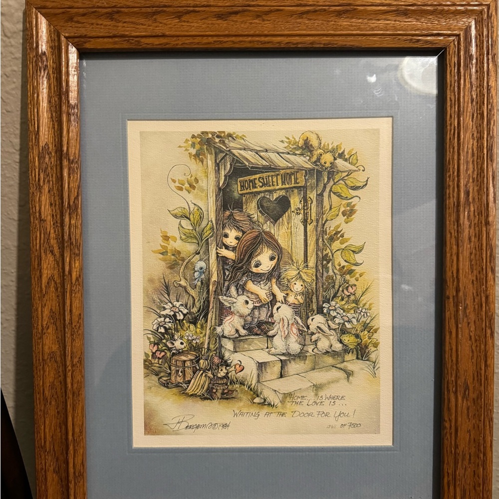 Vintage Limited Edition Signed Print by Jody Bergsma - “Home Sweet Home”